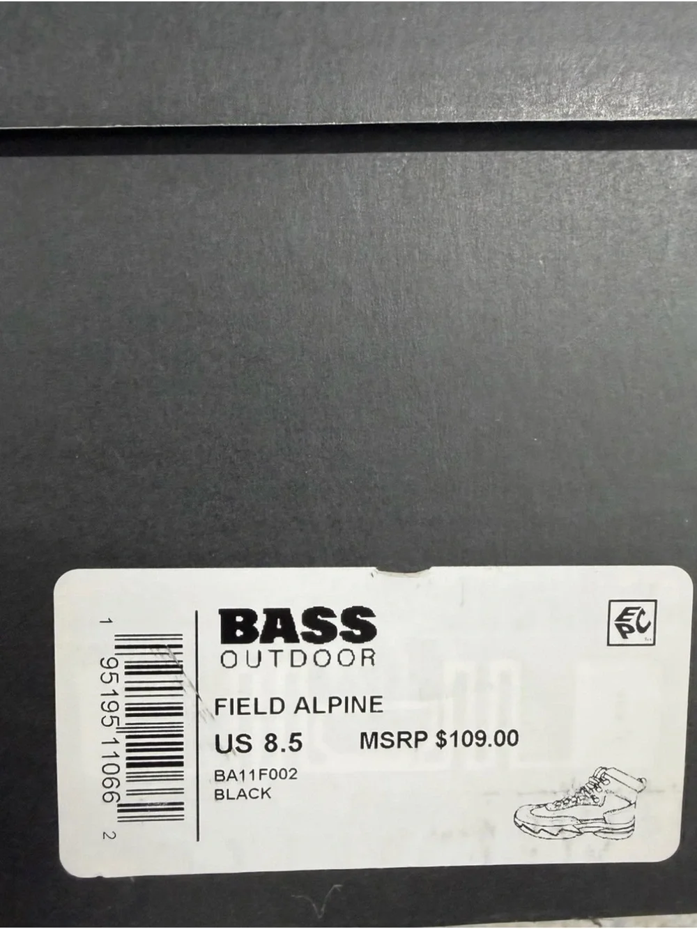 NWT BASS Outdoor Men's Black Trail Boots